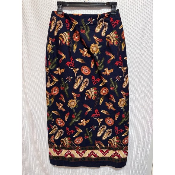 Vintage The Eagles Eye Button Front Wrap Pencil Maxi Skirt Womens Size 10‎ - Picture 5 of 10